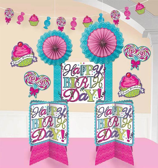 Party Balloon Cupcake Happy Birthday Room Decorating Kit
