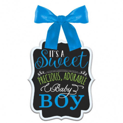 Party Balloon (6)Sign Mdf Baby Shower Boy