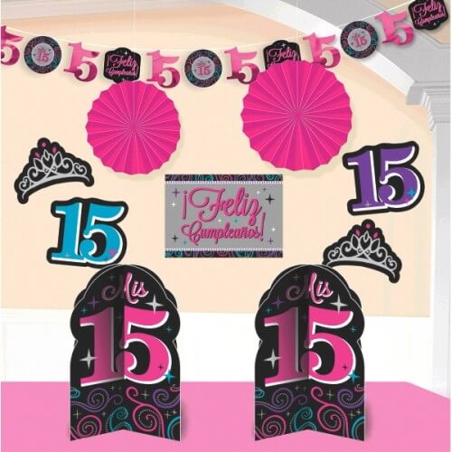 Party Balloon Mis Quince Quinceanera Room Dec. Kit 10pc