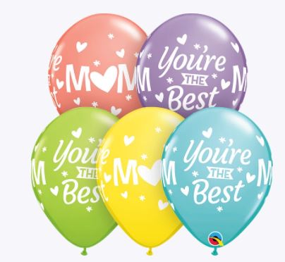 Party Balloon 11" Mom You'Re The Best Latex Balloon-50CT