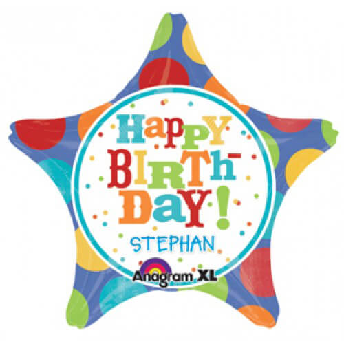 Party Balloons 18" Birthday Fever Fun Star  Foil Balloon S70