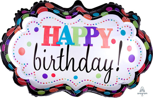 Party Balloon Large Shape Happy Birthday Marquee 27" Foil Balloon 