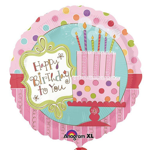 Party Balloon 18" Sweet Stuff Cake Happy Birthday Foil Balloon S40
