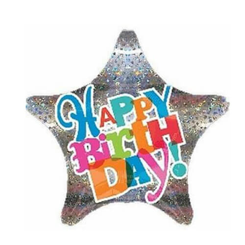 Party Balloons 18" Holo Bright Type Sparkle Birthday Foil Balloon S60