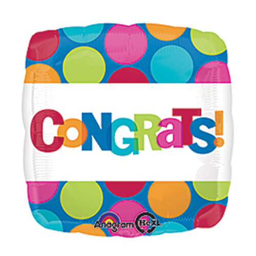 Party Balloon 18" Congrats Dots Foil Balloon S40
