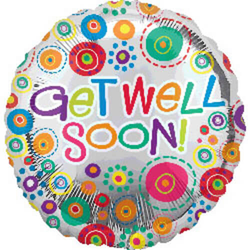 Party Balloon 18" Get Well Soon Happy Dots Foil Balloon S40