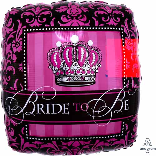 Party Balloon 18SQI Hx Crowned Bride To Be S40