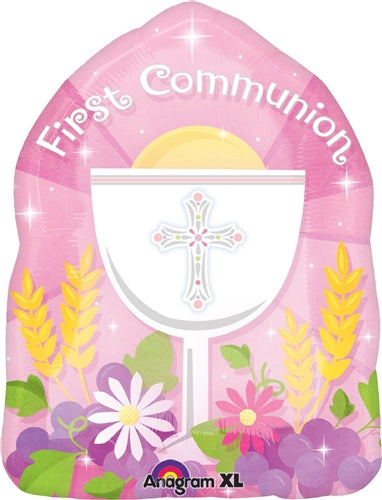 Party Balloon 18" Blessed 1St Communion Pnk S60 1Ct.