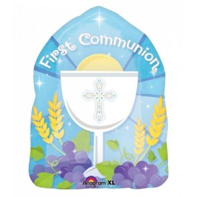 Party Balloon 18" Blessed 1St Communion Blue S60 1Ct.