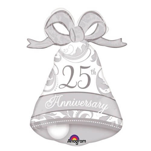 Balloons Party Celebrate  25Th Anniversary Bell Foil Balloon 27" 