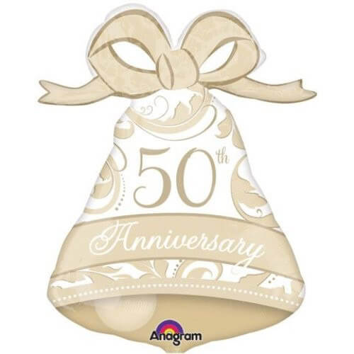 Balloons Party Celebrate 22" Gold Elegant 50th Anniversary Bell Foil Balloon P30