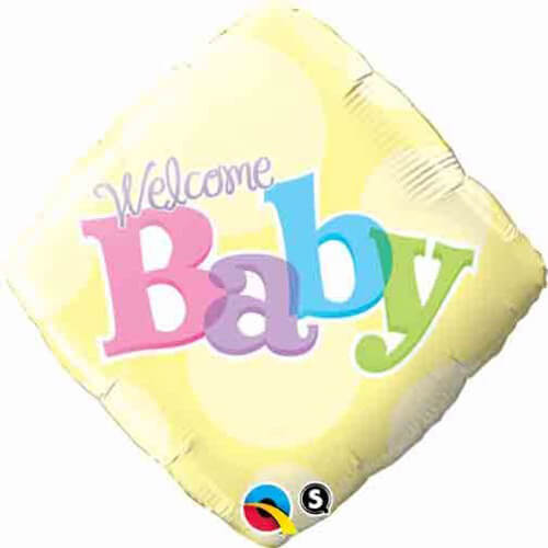 Party Balloons 18" Welcome Baby Yellow Foil Balloon