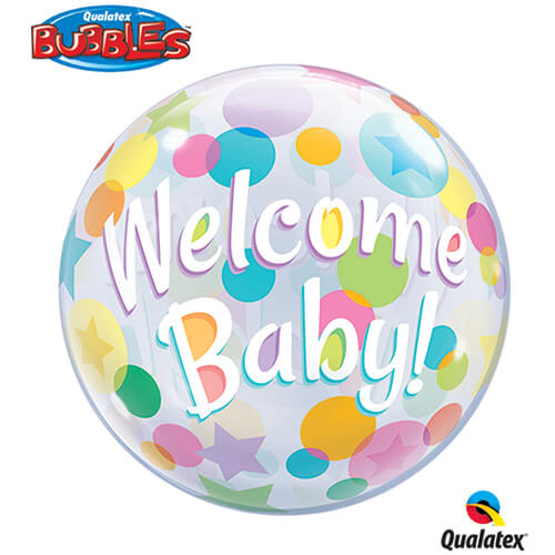 Party Balloons 18" Welcome Baby Colorful Dots Foil Balloon