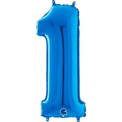40"  Blue Number (1)  Foil Balloon 
