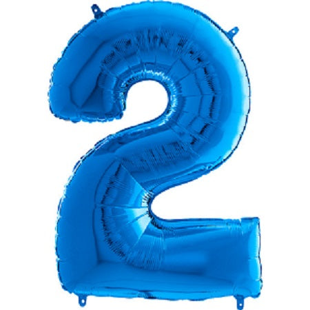 26"  Blue Number (2) Foil Balloon 