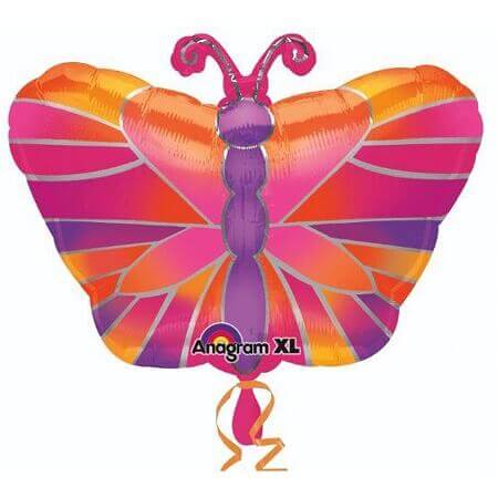 Party Balloon 18" Hot Pink Butterfly Foil Balloon S50