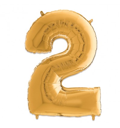 26" Gold Number (2) Foil Balloon 
