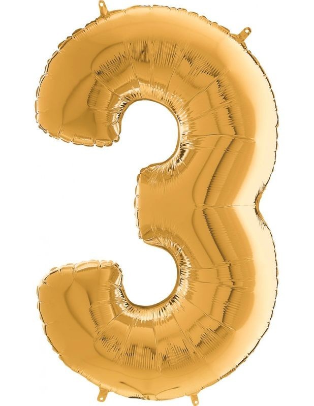 26" Gold Number (3) Foil Balloon 