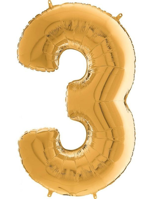 26" Gold Number (3) Foil Balloon 