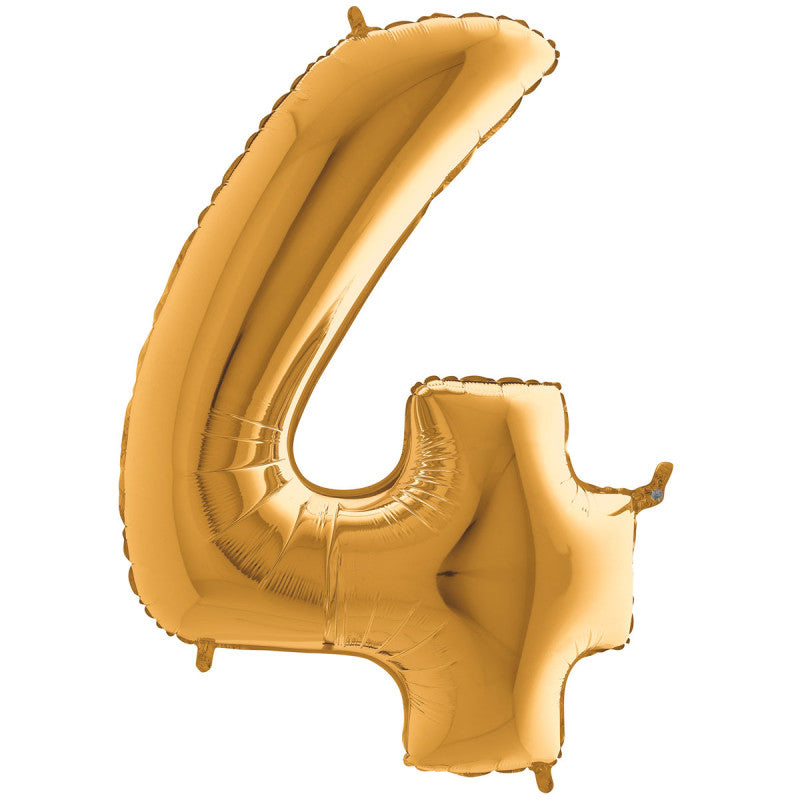 26" Gold Number (4) Foil Balloon 