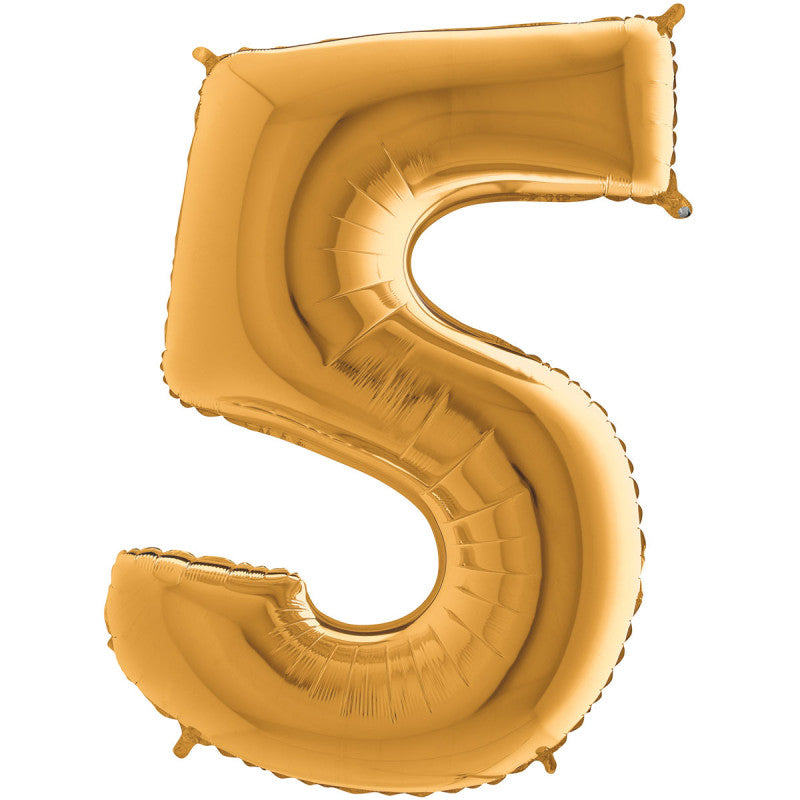 26" Gold Number (5) Foil Balloon 