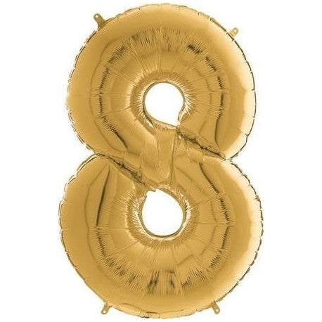 26" Gold Number (8) Foil Balloon 
