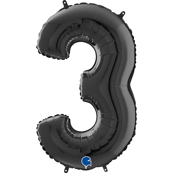 26" Black Number Balloon (3)