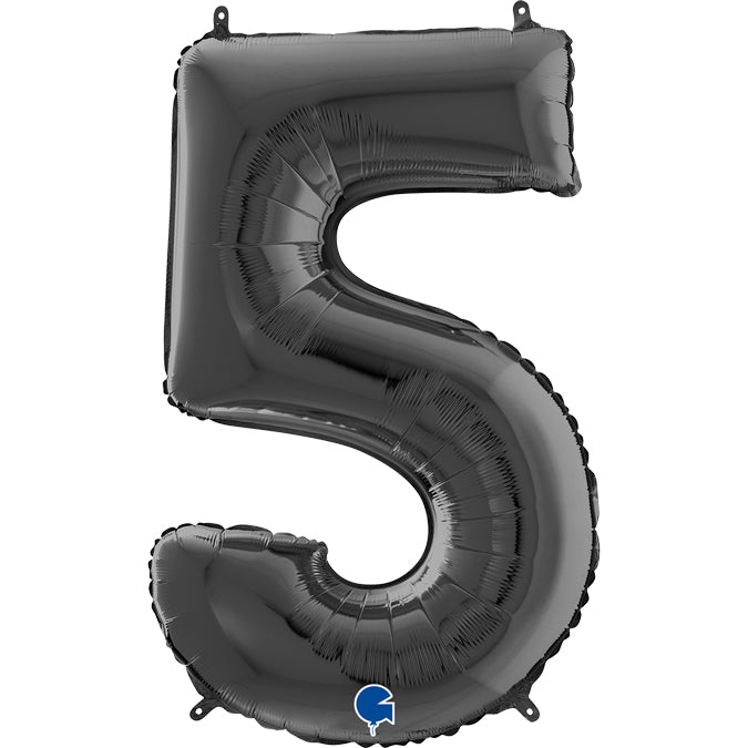 26"  Black Number Balloon (5)