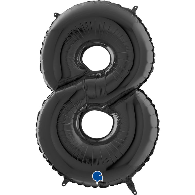 26"  Black Number Balloon (8)