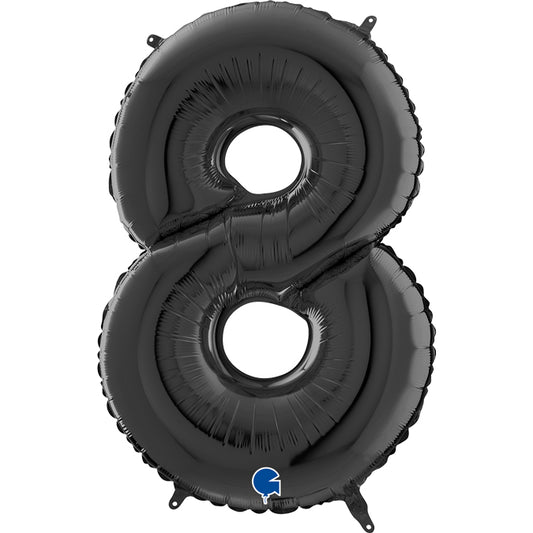 26"  Black Number Balloon (8)