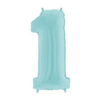 26" Pastel Blue Number (1) Foil Balloon 
