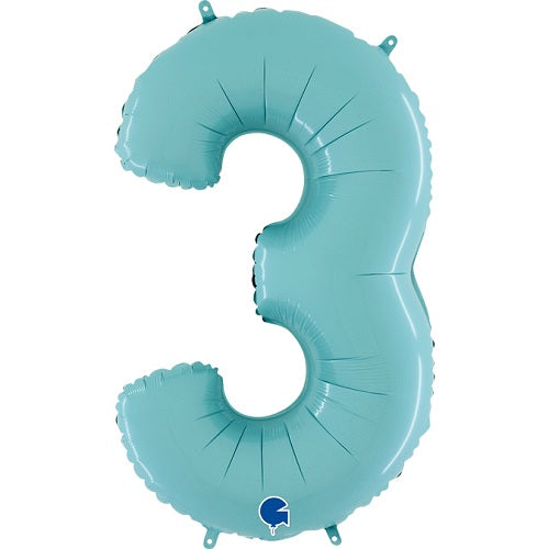 Party Balloon Pastel Blue 26" Number (3) Foil Balloon 