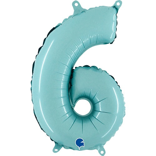 Party Balloon Pastel Blue 26" Number (6) Foil Balloon 