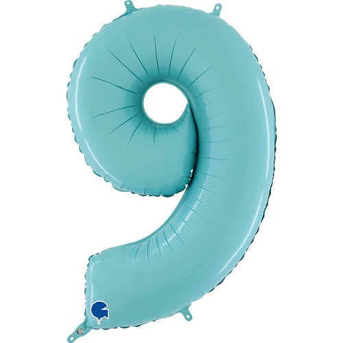 26" Pastel Blue Number (9) Foil Balloon 