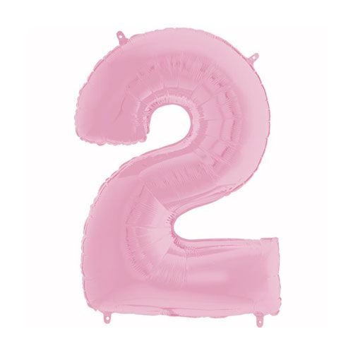 26" Pastel Pink Number (2) Foil Balloon 