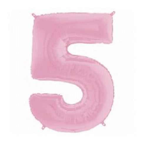 26" Pastel Pink  Number (5) Foil balloon 