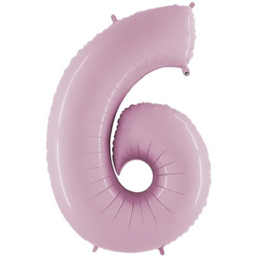 Party Balloon Pastel Pink 26" Number (6) foil Balloon 