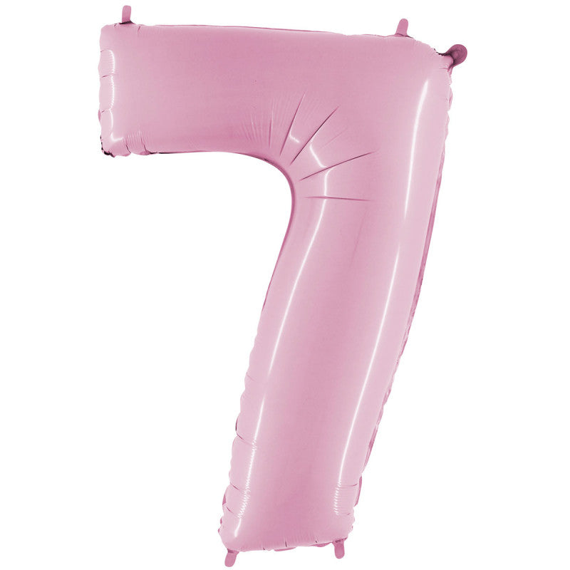 26" Pastel Pink  Number (7) Foil balloon 