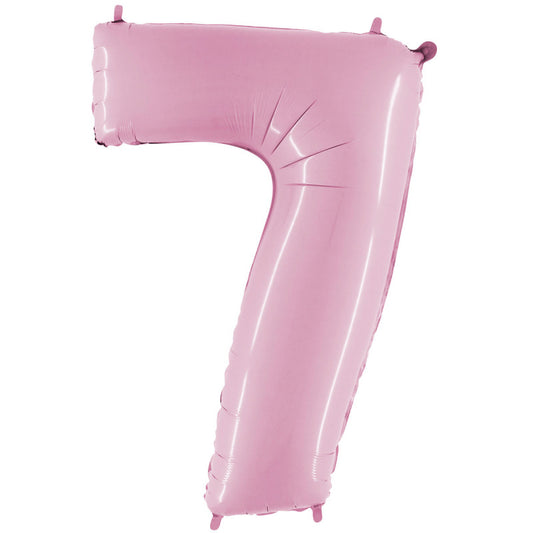 26" Pastel Pink  Number (7) Foil balloon 