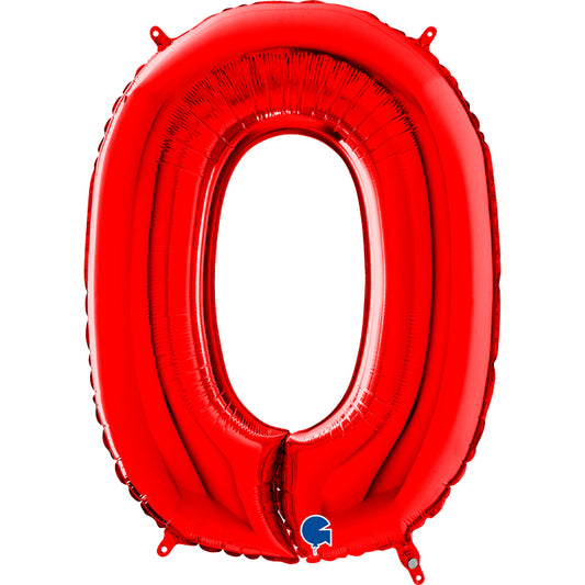 26"  Red Number Balloon (0)