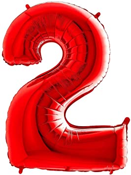 26" Red Number Balloon (2)