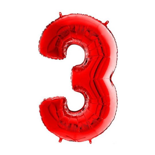 26" Red Number Balloon (3)