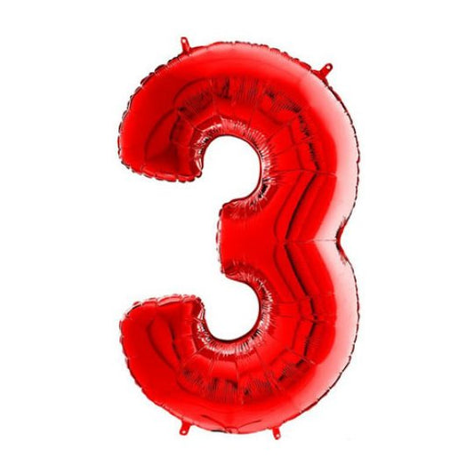 26" Red Number Balloon (3)