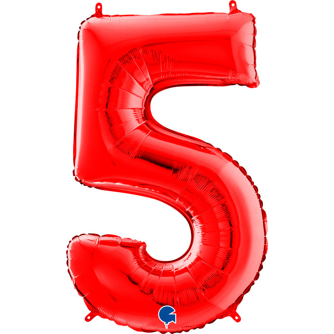 26" Red Number Balloon (5)