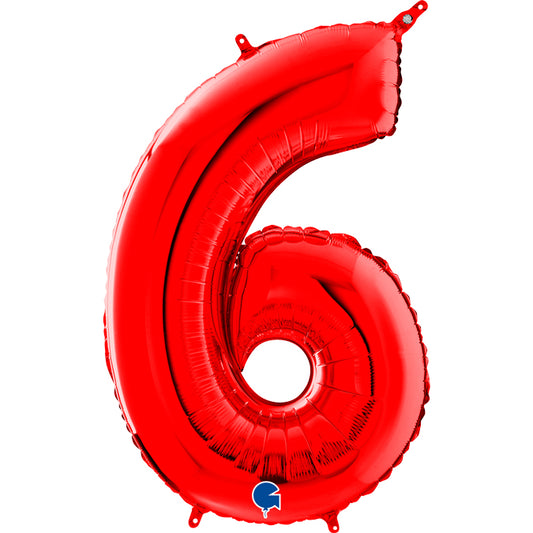 26" Red Number Balloon (6)