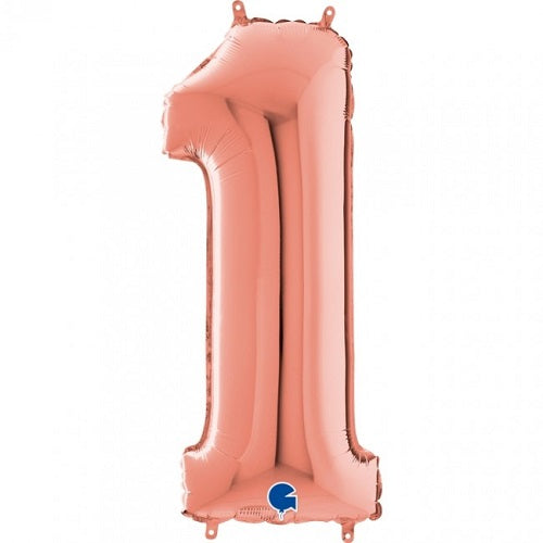 Party Balloon Rose Gold 26" Number(1) Foil Balloon 