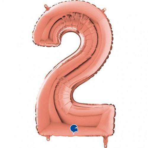 Party Balloon Rose Gold 26" Number (2) Foil balloon 