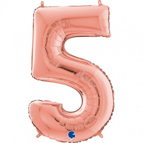 Party Balloon Rose Gold 26" Number (5) Foil Balloon 