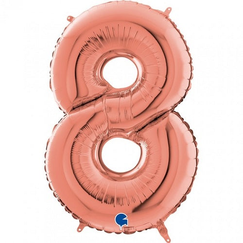 Party Balloon Rose Gold 26" Number (8) Foil Balloon 