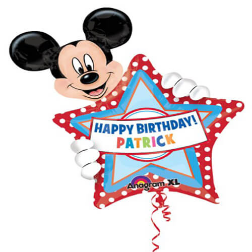 Party Balloon 30" Mickey Birthday Personalized Foil Balloon P40